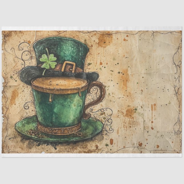 Papel De Seda Rua, Patrick Whimsical Coffee Green Tales (Frente )