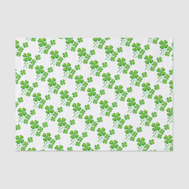 Papel De Seda Rua, Patrick's Day Clover + suas ideias (Frente )