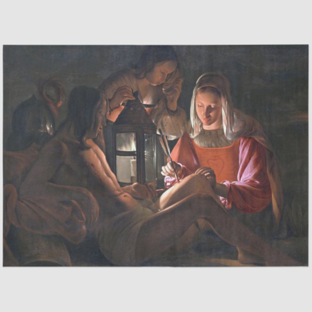 Papel De Seda Rua. Sebastian Embracado por Irene, La Tour (Frente )