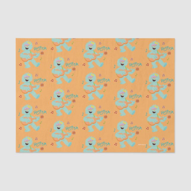 Papel De Seda Rua Sésamo | Rosita Tocando Violão (Frente )