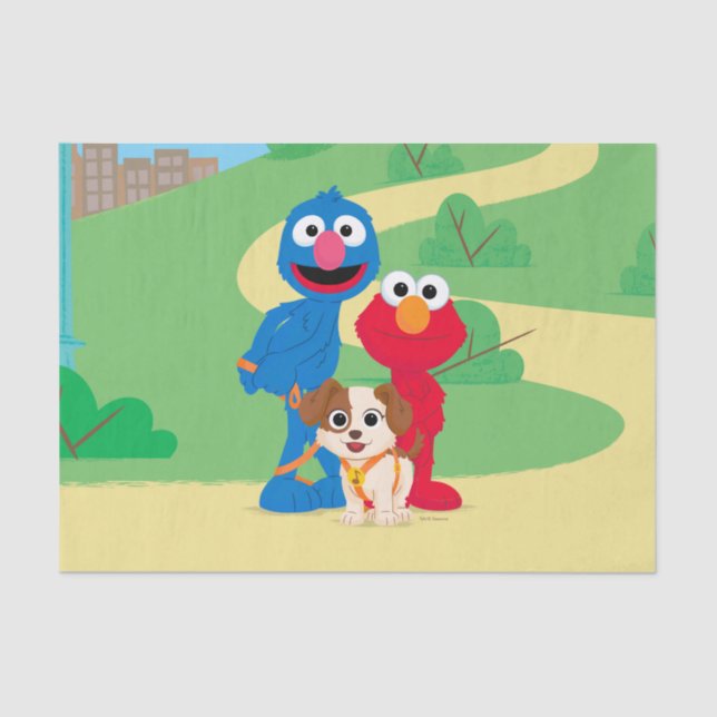 Papel De Seda Rua Sésamo | Tango Com Grover E Elmo (Frente )