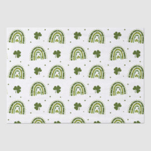 Papel De Seda Rua Verde Shamrock Boho Rainbow.Dia de Patrick