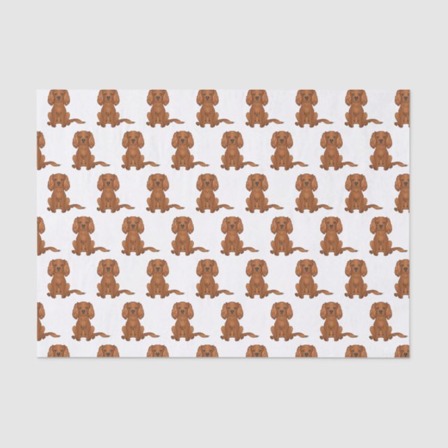 Papel De Seda Ruby Cavalier King Charles Spaniel Pattern (Frente )