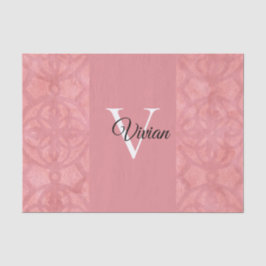 Papel De Seda Ruddy Pink Batik Name Monogrammed