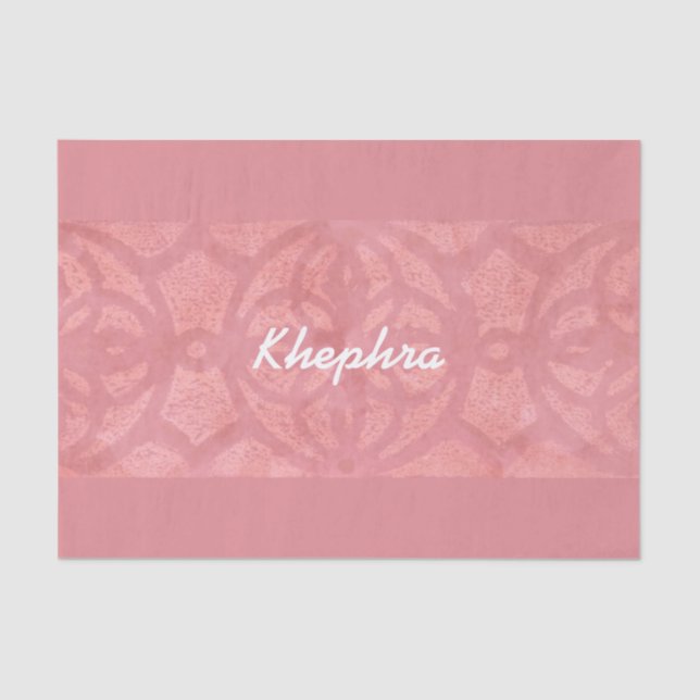 Papel De Seda Ruddy Pink Batik Name Monogrammed (Frente )