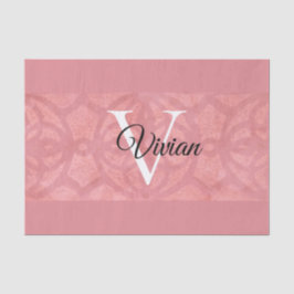 Papel De Seda Ruddy Pink Batik Name Monogrammed