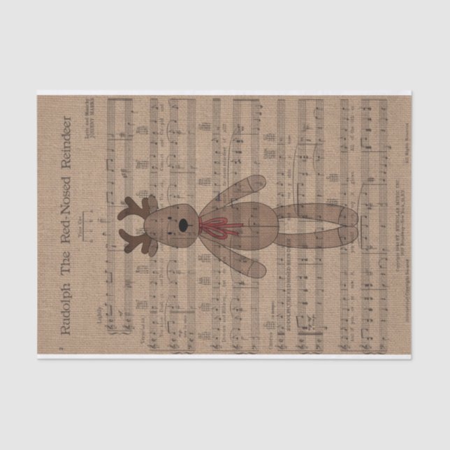 Papel De Seda Rudolph Red Nose Reindeer (Frente )