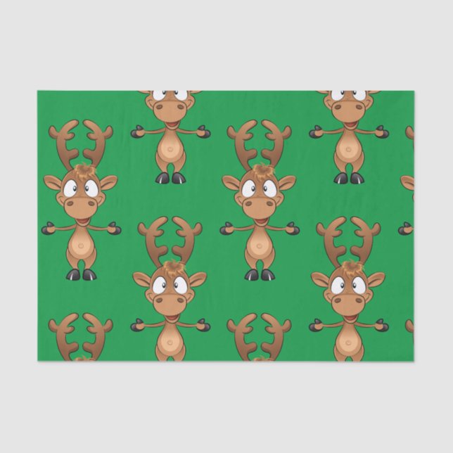 Papel De Seda Rudolph Red Nose Reindeer de Natal (Frente )