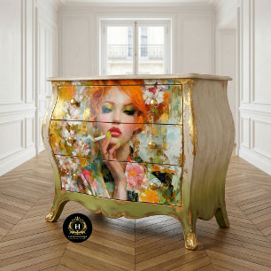 Papel De Seda Ruiva com Unhas Verdes e Decoupage de Cigarro