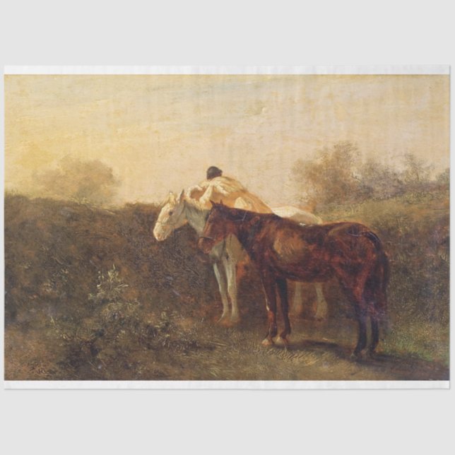 Papel De Seda Rurais Rendezvous (Beijo Romântico em Horseback) (Frente )