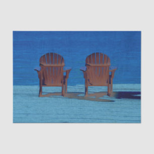 Papel De Seda Russo Adirondack Brown Beach Chairs Blue Ocean