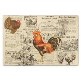 Papel De Seda Russo Rooster Horticultura Ads Ephemera Kraft
