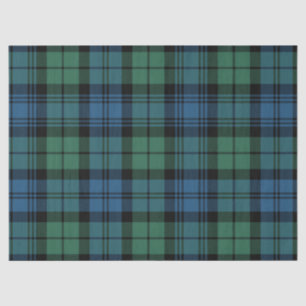 Papel De Seda Rustic Campbell Xadrez Blue Green Tartan