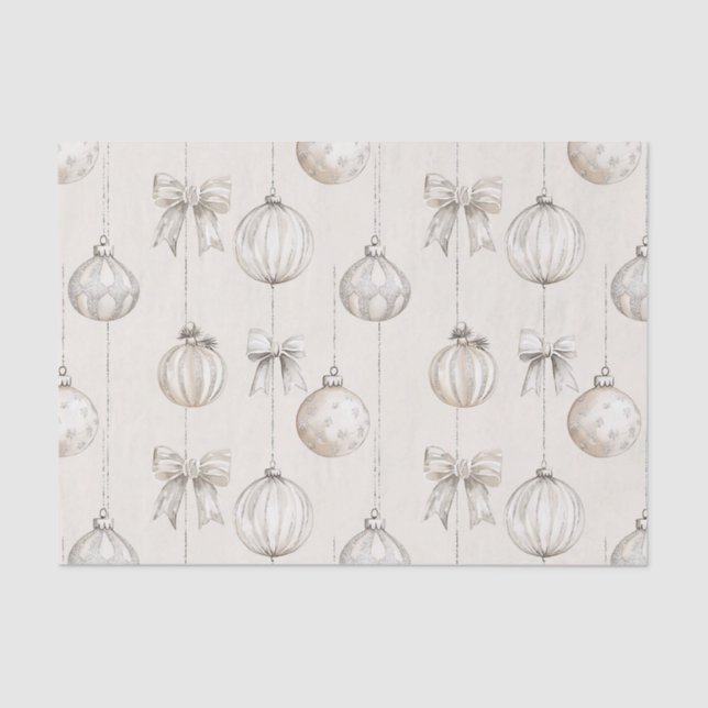 Papel De Seda Rustic Cream Snowflakes Ornaments Christmas (Frente )