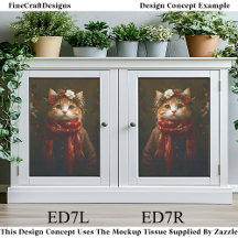 Rustic Festic Kitten, Casaco e Scarf ED7L Decoupag