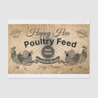 Papel De Seda Rustic Happy Hen Decoupage/Papel Tecidual