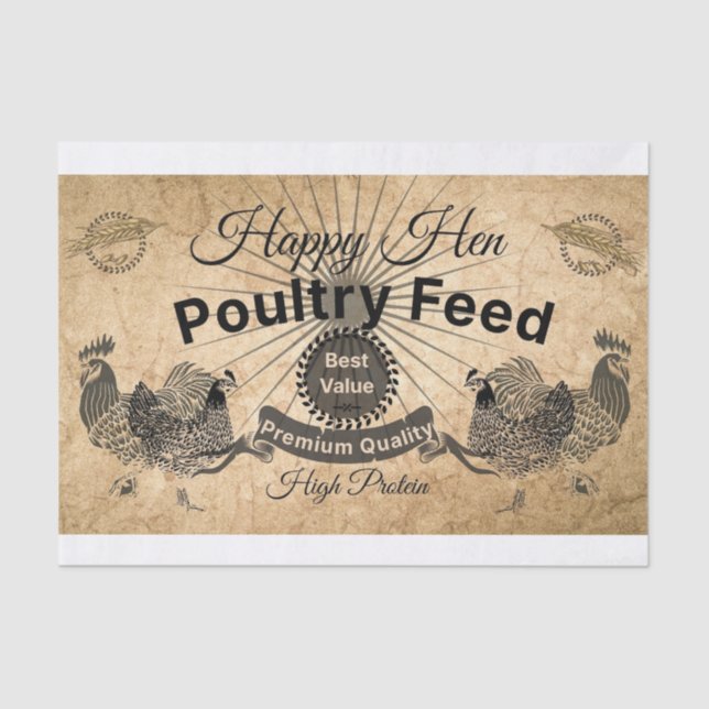 Papel De Seda Rustic Happy Hen Decoupage/Papel Tecidual (Frente )