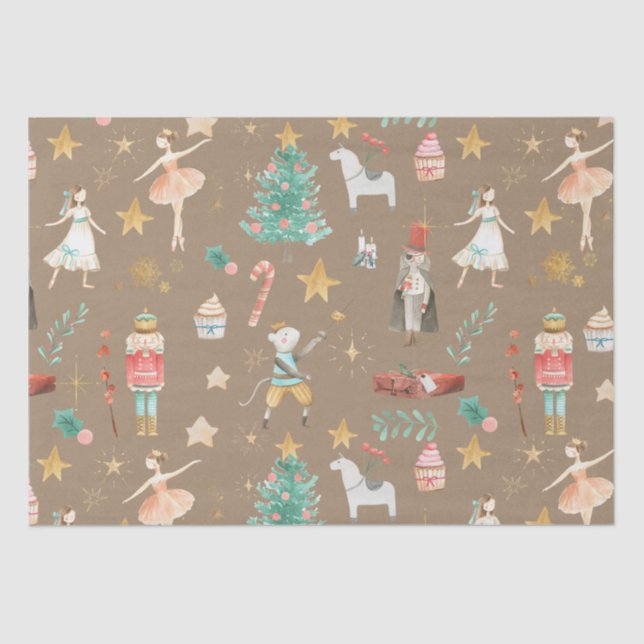 Papel De Seda Rustic Kraft Tudo Noz-Cracker Natal (Frente )