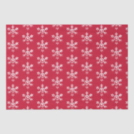 Papel De Seda Rustic Snowflakes Red