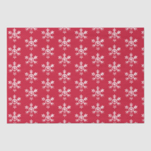 Papel De Seda Rustic Snowflakes Red