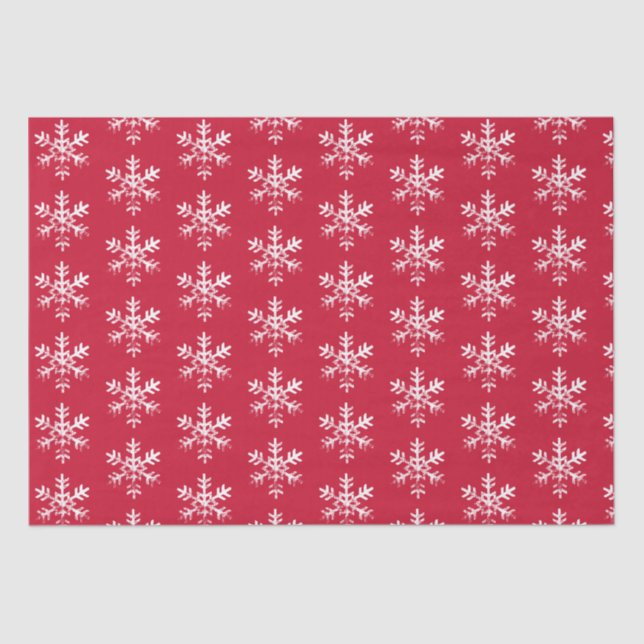 Papel De Seda Rustic Snowflakes Red (Frente )