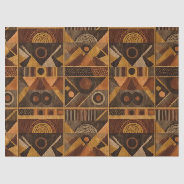 Papel De Seda Rustic Southwestern Stripe Pattern (4) (Frente )