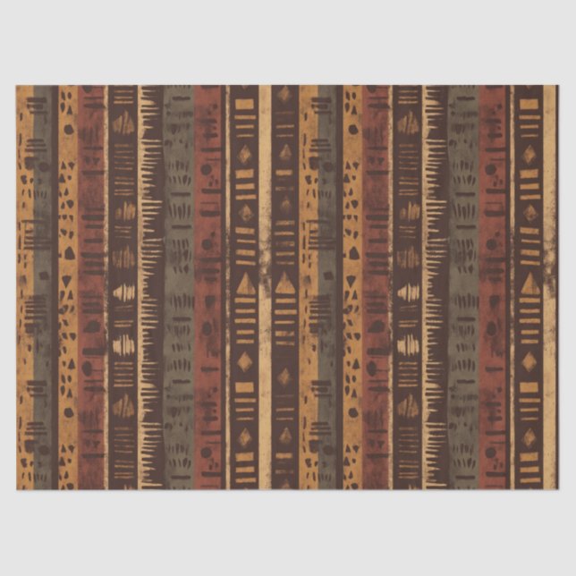 Papel De Seda Rustic Southwestern Stripe Pattern (5) (Frente )