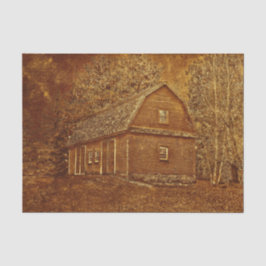 Papel De Seda Rustic Vintage Country Texture Rust Red Barn