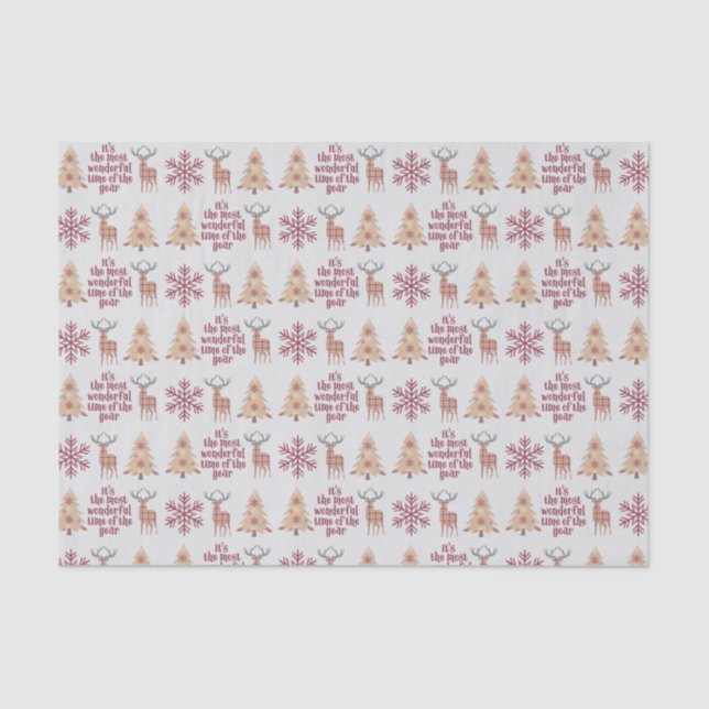 Papel De Seda Rustic Woodland Mais Maravilhosa Feriado do Tempo (Frente )