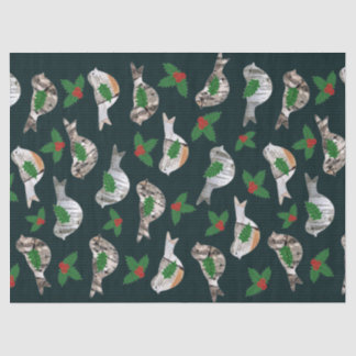 Papel De Seda Rústica Aves Latidos de Aves Red Holly Berry Natal