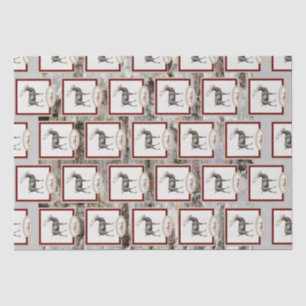 Papel De Seda Rústica Elk/ Reindeer Family Monograma do que cinz