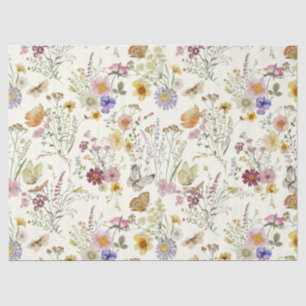 Papel De Seda Rústico boho flor silvestre
