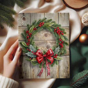 Papel de seda rústico com grinalda de Natal divert