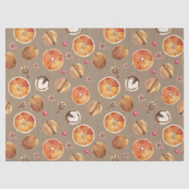 Papel De Seda Rústico Kraft Seco Laranja Fatias Secas Especiaria