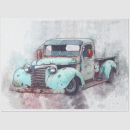 Papel De Seda Rusty Old Truck Vintage 20x30 Decoupage