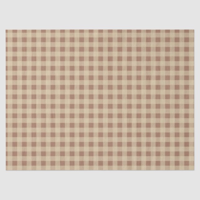 Papel De Seda Rusty Rosa Gingham Decoupage (Frente )