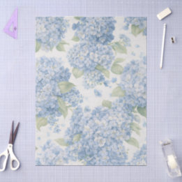 Papel De Seda Saco de Presente Floral de Hortênsia Azul