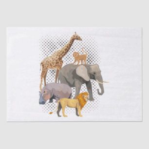 Papel De Seda Safari Squad African Safari Animal Engraçado Zoo A