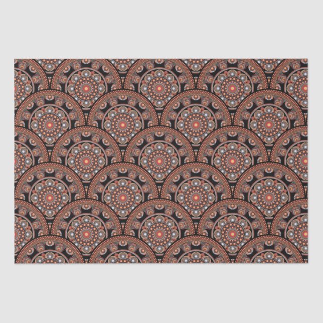 Papel De Seda Safari Sunset Bohemian Star Fall Mandala Art Deco (Frente )