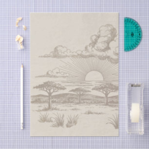 Papel De Seda Safari Toile, Cena Neutra de Aventura Selvagem par