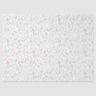 Papel De Seda Sage Aquarela Floral de Flores Silvestres