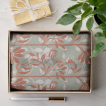 Sage Botânico Coral Poético Floral Elegante