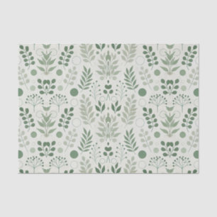 Papel De Seda Sage e Círculos Verde