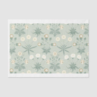 Papel De Seda Sage e Creme Floral