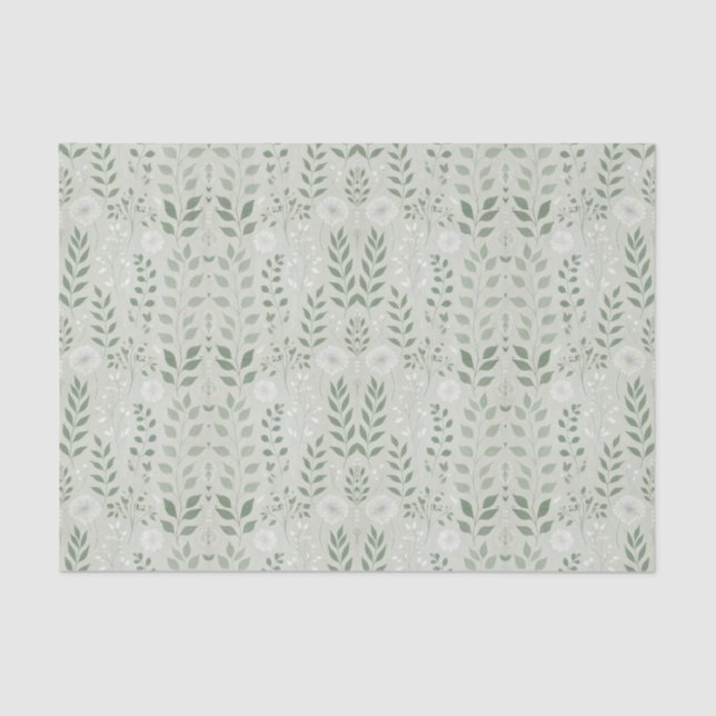 Papel De Seda Sage e Dandelions Green (Frente )