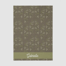 Papel De Seda Sage green French country Olive pattern Name