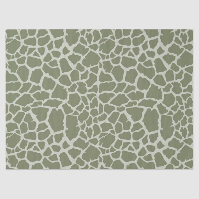 Papel De Seda Sage Green Giraffe Impressão (Frente )