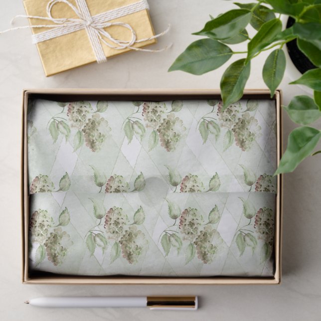 Papel De Seda Sage Green Hydrangea Tissue Paper (Presente)