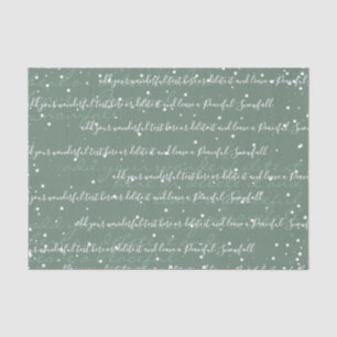 Papel De Seda Sage Green   Texto Elegante de Script Personalizad