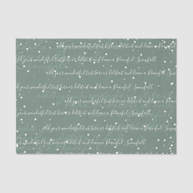 Papel De Seda Sage Green | Texto Elegante de Script Personalizad (Frente )